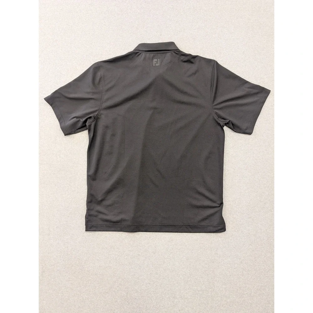 FootJoy Golf Polo Shirt Mens XL Fox Creek Logo Black Performance Athletic - Picture 6 of 7